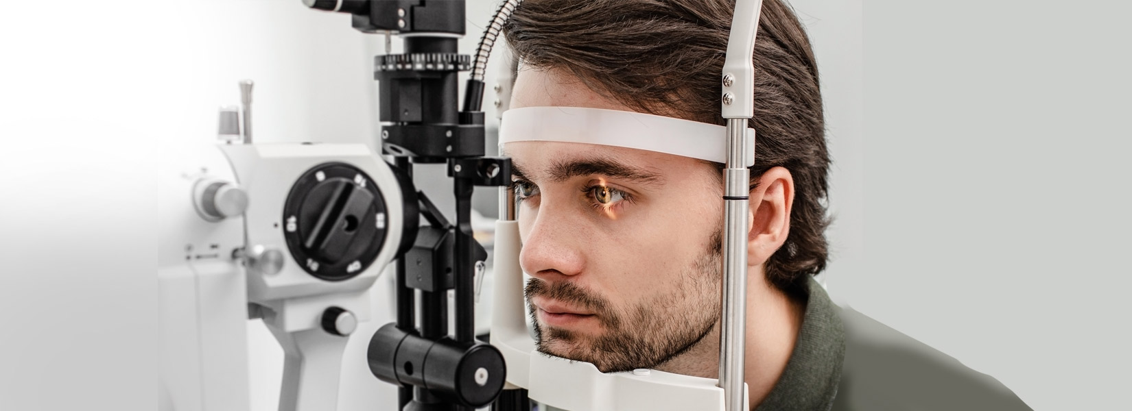 young man during eye exam in Central Southwest